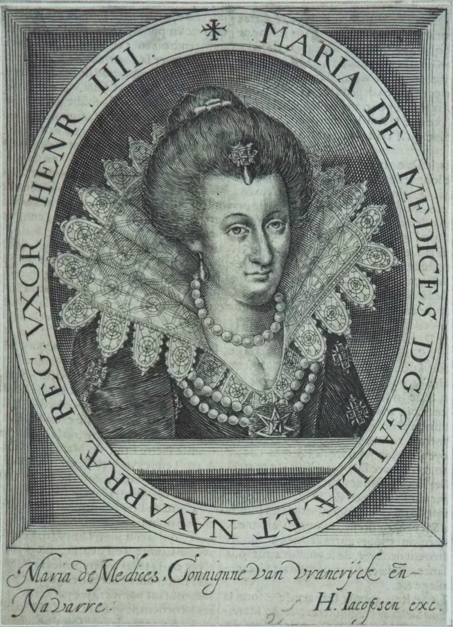 Print - Maria de Medices D.G Galliae Navarrae Reg. Uxor Henr. IIII. - Jacobson
